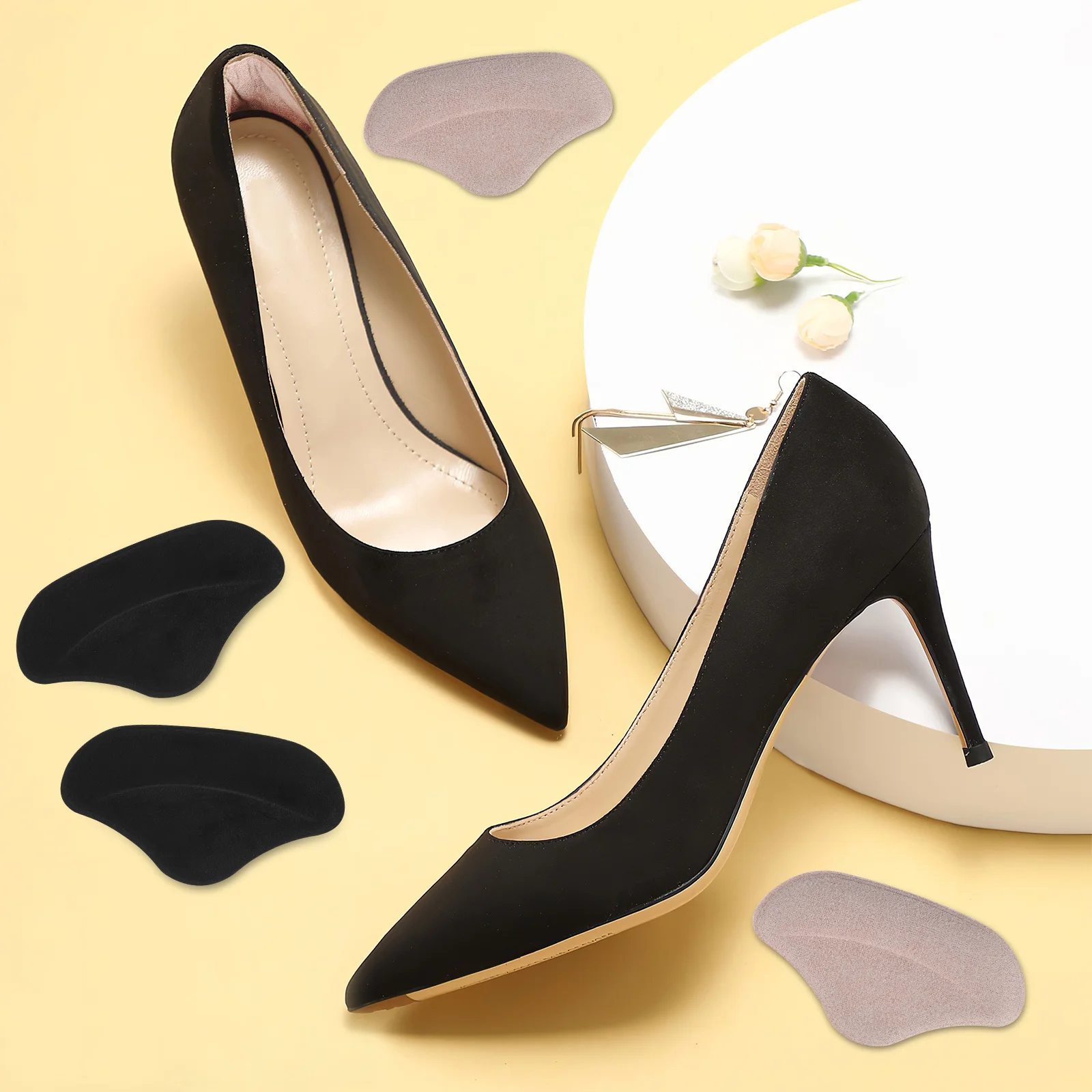 ヒールパッド 摩擦防止 目に見えないインサート 女性用 ハイヒール コンフォートシューズ バックライナー グリップ フットケアツール
