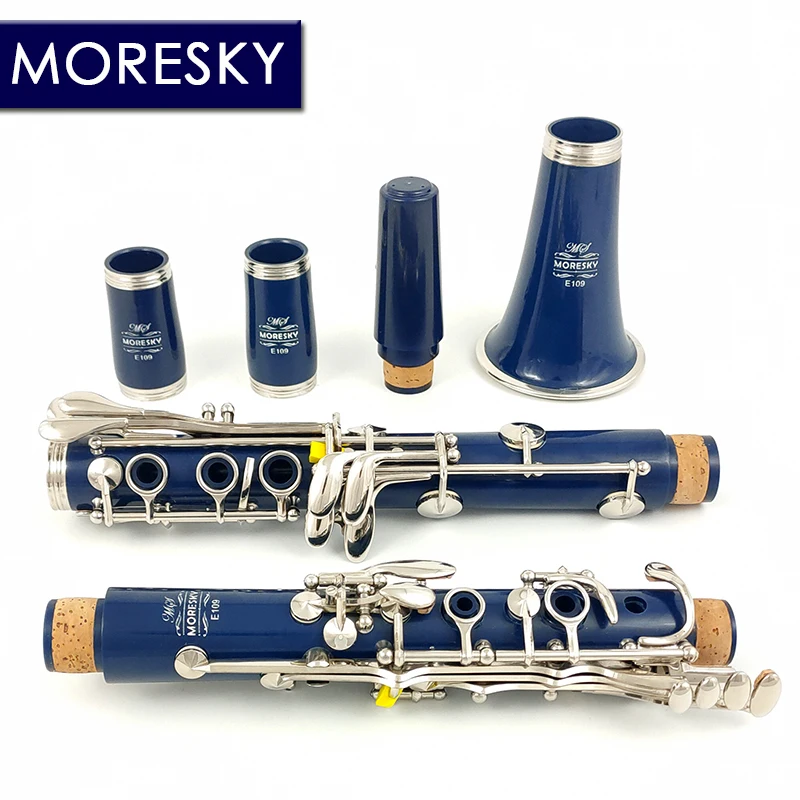 MORESKY Bb klarnet 17-klawiszowy Sib Klarnet granatowy klarnet z etui E109