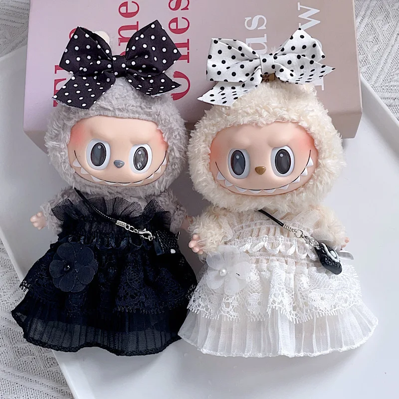 

17cm Labubu 1-3 Gen Doll Outfits | Wedding Dress Skirt | Stylish Clothes for Labubu Plush Pendants Accessories