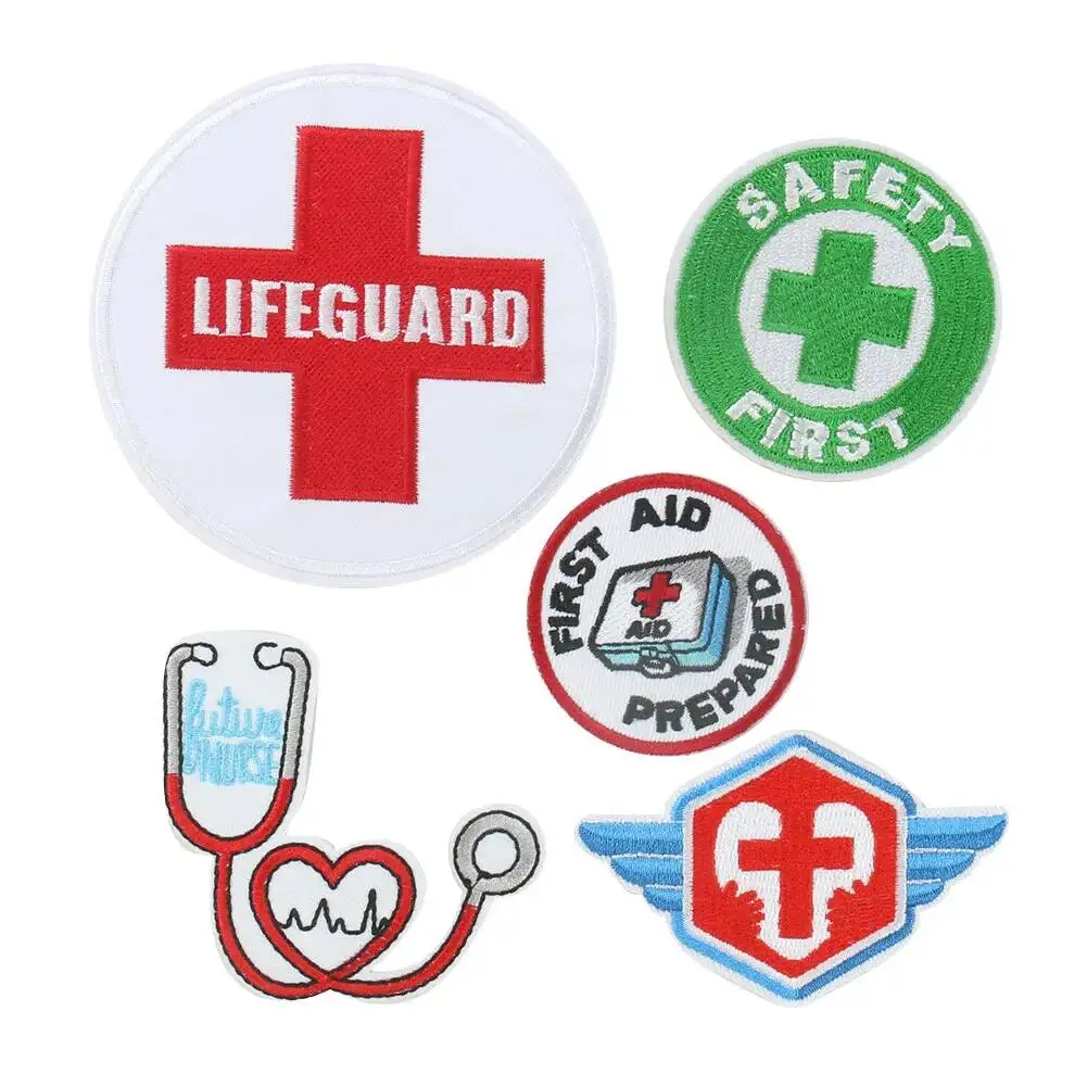 Insignes médicaux de sauvetage, Patch de premiers secours, brassard, croix rouge, patchs brodés paramédicals, Badge de sauveteur, décoration de vêtements