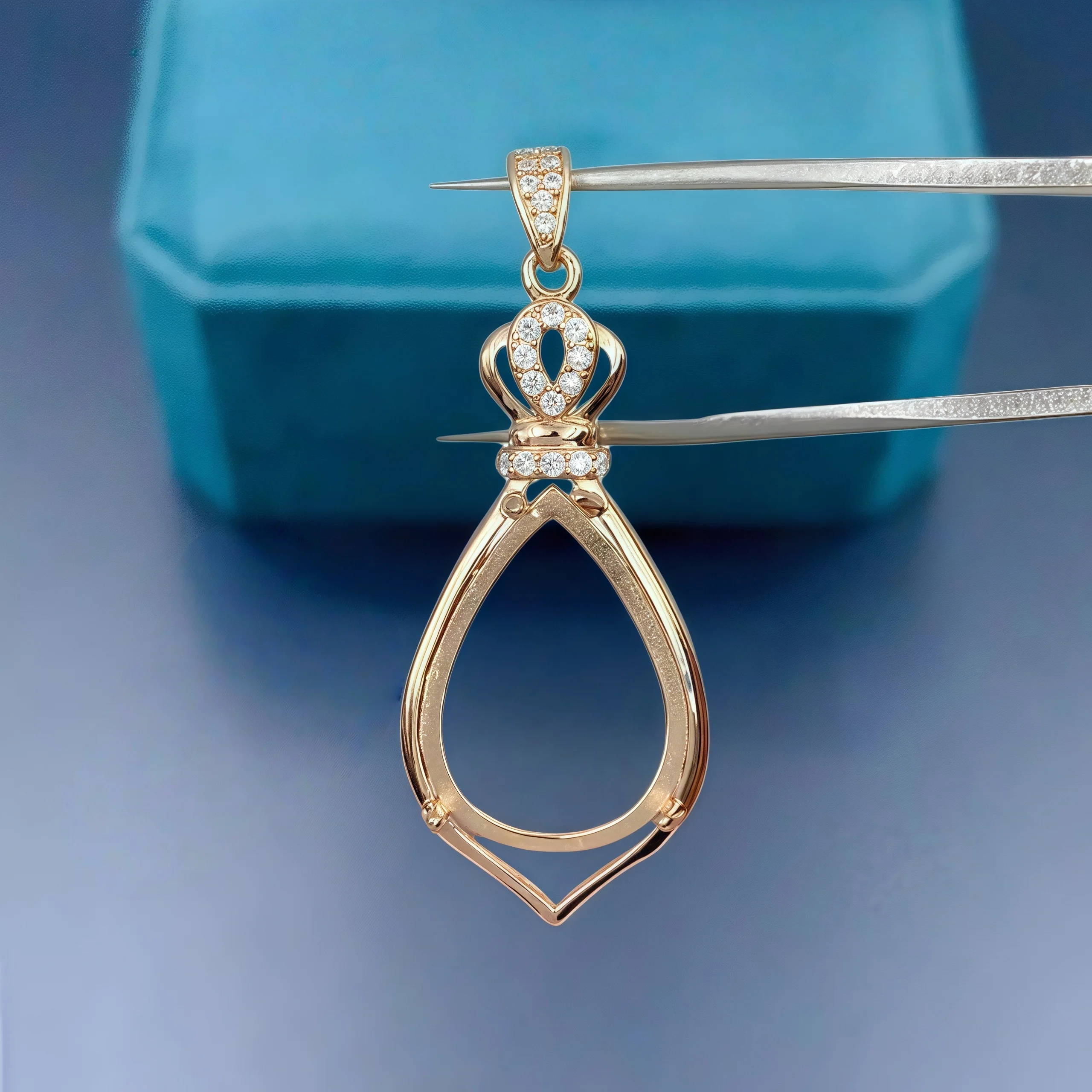 

Fashion DIY Empty Pendant Holder Setting 13*18mm Water Drop Stone S925 Sterling Silver Fine Charm Weddings Jewelry for Woman