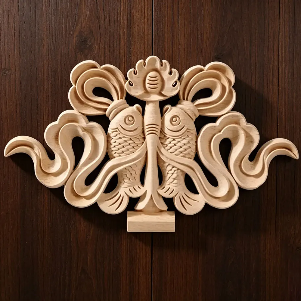 アップリケフレーム壁ドア家具木彫り木製置物工芸品家の装飾ファッション花柄木彫りデカールコーナー