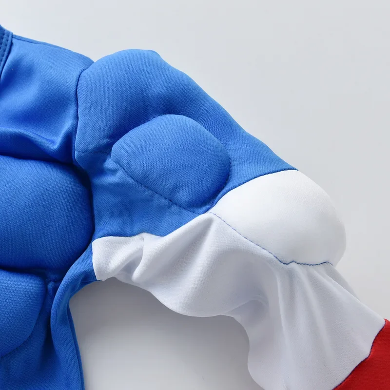 SN55Hero Hulk Capitan America Costume Cosplay Ragazzo Abbigliamento per bambini Spiderman Abito muscolare Carnevale di Halloween Festa di compleanno @ 54WE