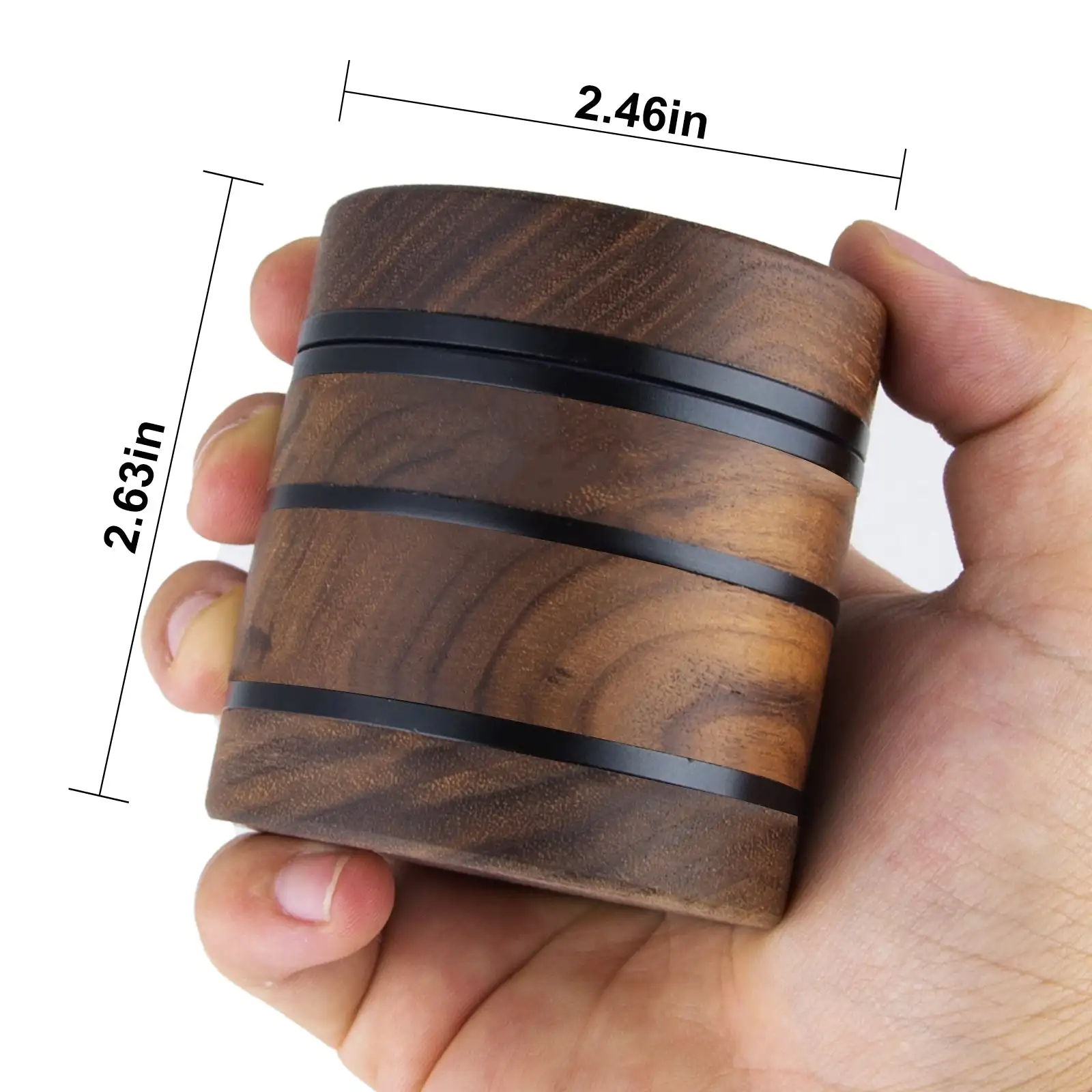 Wooden 4 layer High-grade and   aluminium alloy herb grinder  63mm  smoke herb  grinders spice mill cigarette accessorie