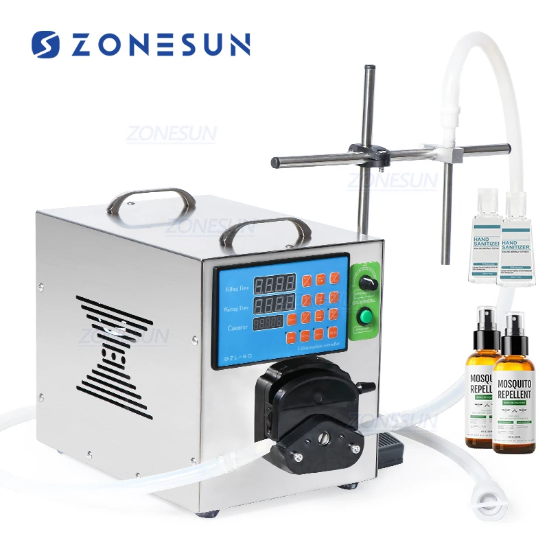 ZONESUN ZS-GEL80 Semi Automatic Peristaltic Pump Eye Dropper Gel Juice Hand Sanitizer Thick Liquid Filling Machine