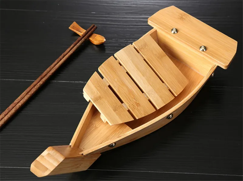 Japanese Cuisine Sushi Boats Sushi seafood Tools bamboo Wood Handmade Ship Sashimi Assorted Cold Dishes Tableware Bar Suppliers