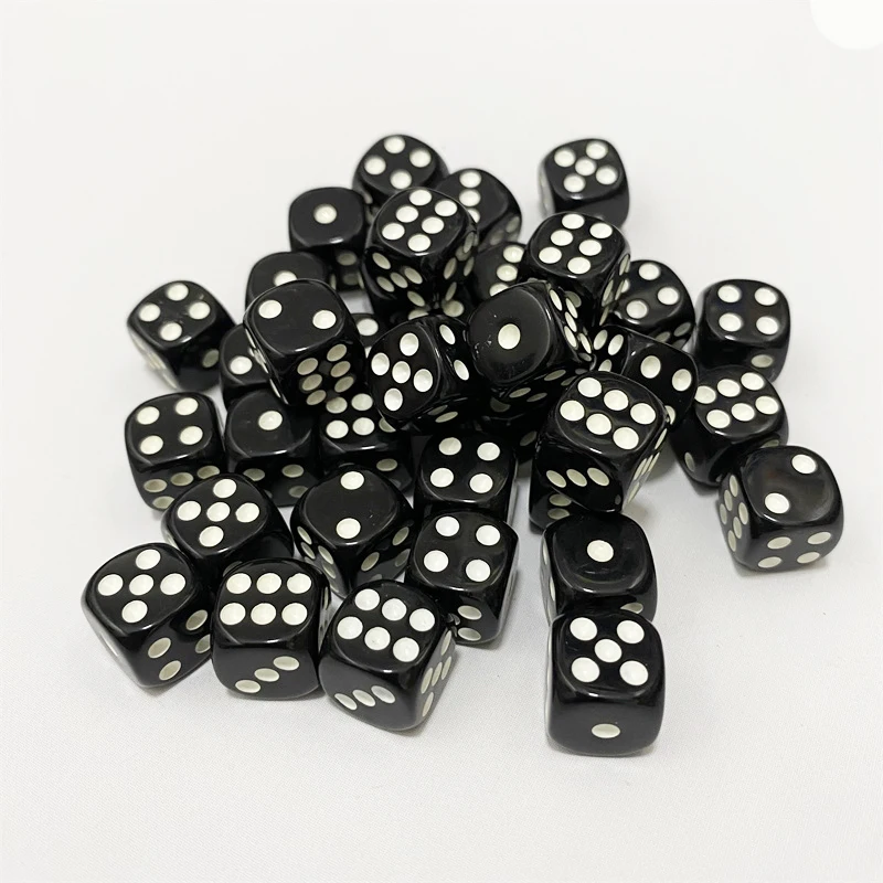 10 unids/lote 12mm acrílico transparente 6 caras D6 dados de punto con ángulo redondo para juegos de mesa Club/fiesta/familia