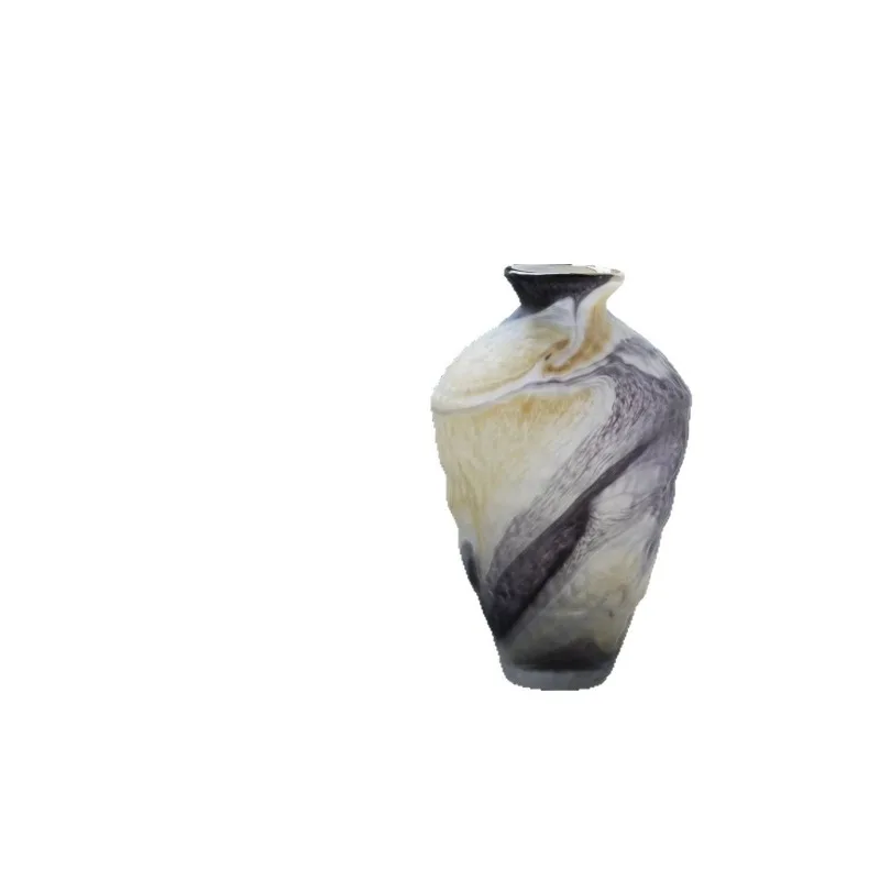 

Light luxury American minimalist gradual change frosted glass vase Nordic ornament, living room dining table
