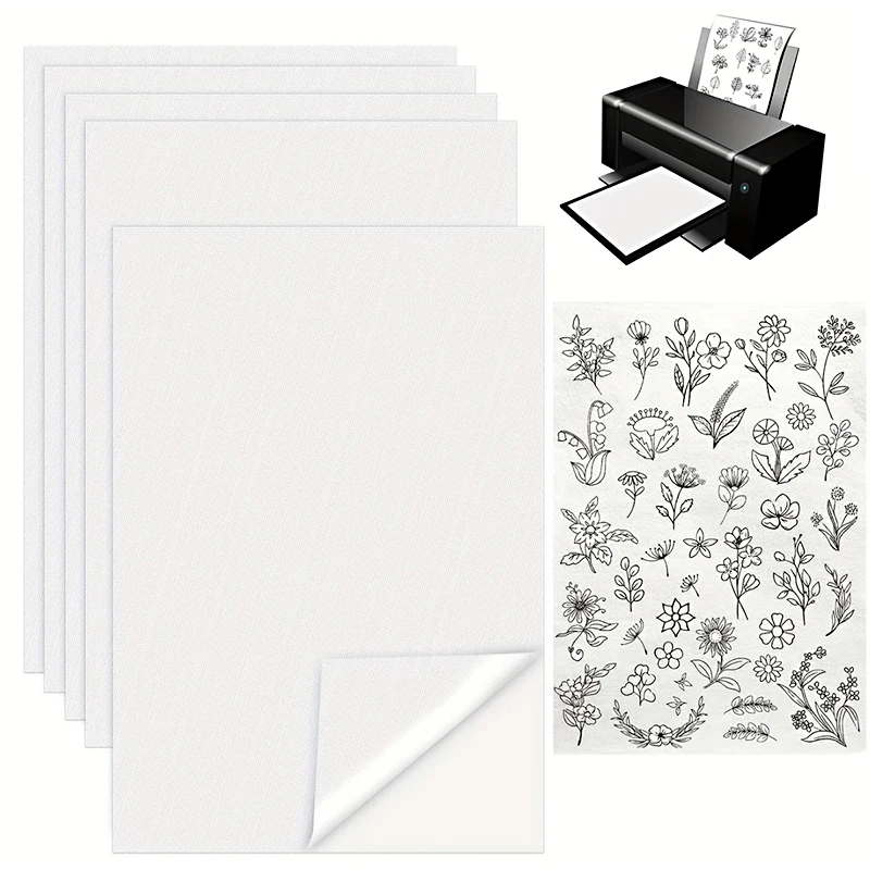 5PCS A4 DIY Water Soluble Embroidery Stickers Sticky Water Soluble Embroidery Stabilizer Printable Paper Wash Away Stabilizer