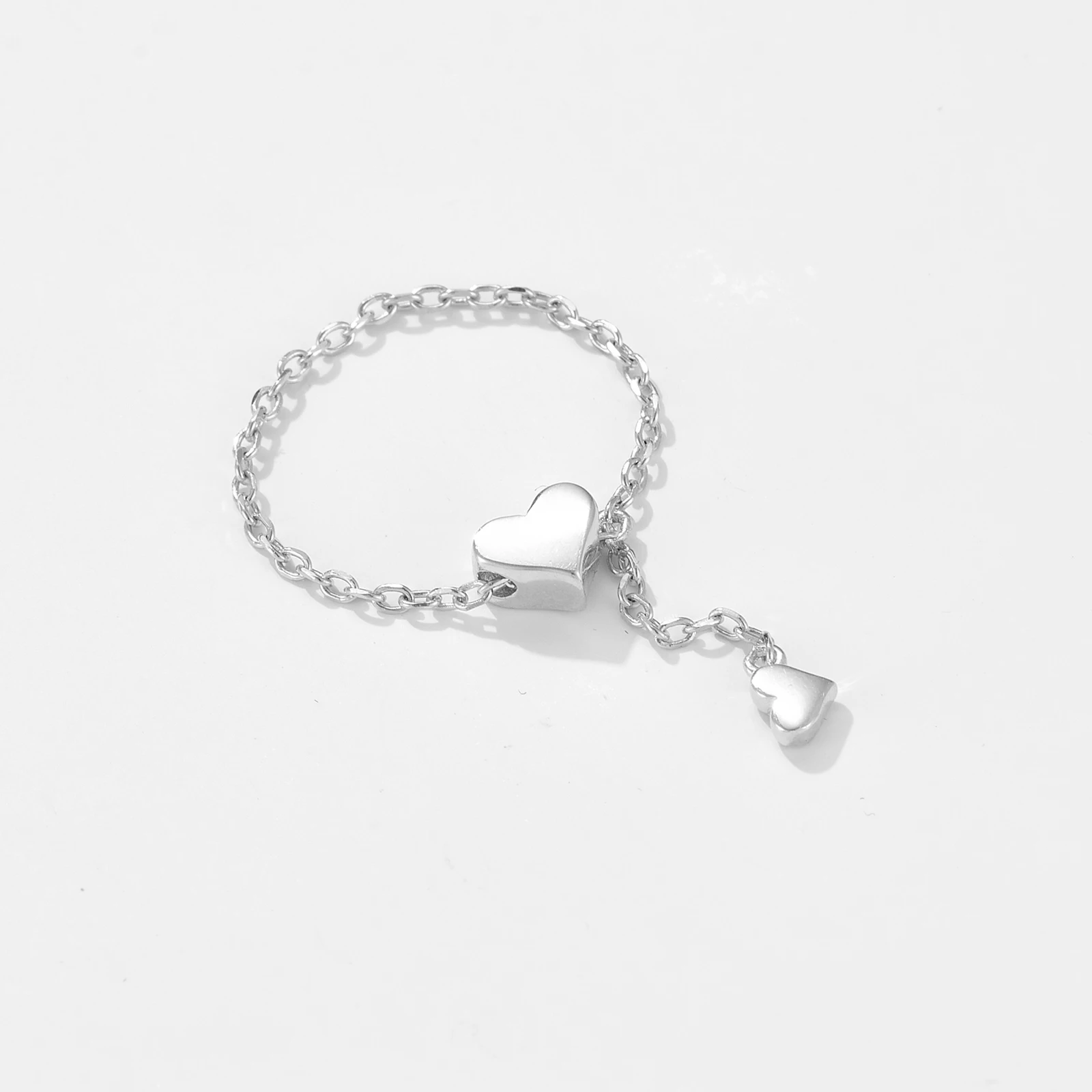 ANDYWEN 925 en argent Sterling coeur amour chaîne anneau 2024 lisse Valentiens luxe femmes Rock Punk luxe bijoux fins cadeau