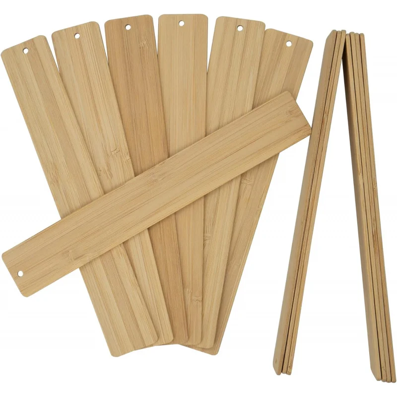 Length:.8 Inch Blank Bamboo Bookmark Engraving Bamboo Blanks Bookmarks Unfinished Wood Hanging Tags 20 Pcs