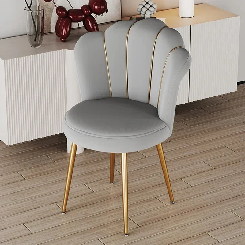 

Chair Dresser Makeup Simple Backrest Dining Stool Dressing Nail Art Dining Bedroom Petal Chairs Luxury Sillas Furniture DC-302