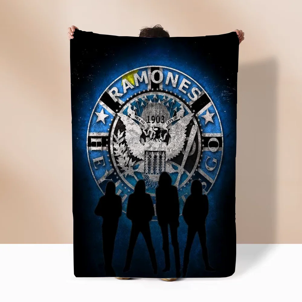 Ramones Designer Throw Blanket Fluffy Hairy Blankets for Bed Microfiber Bedding Home and Decoration Knitted Plaid Beach Towel