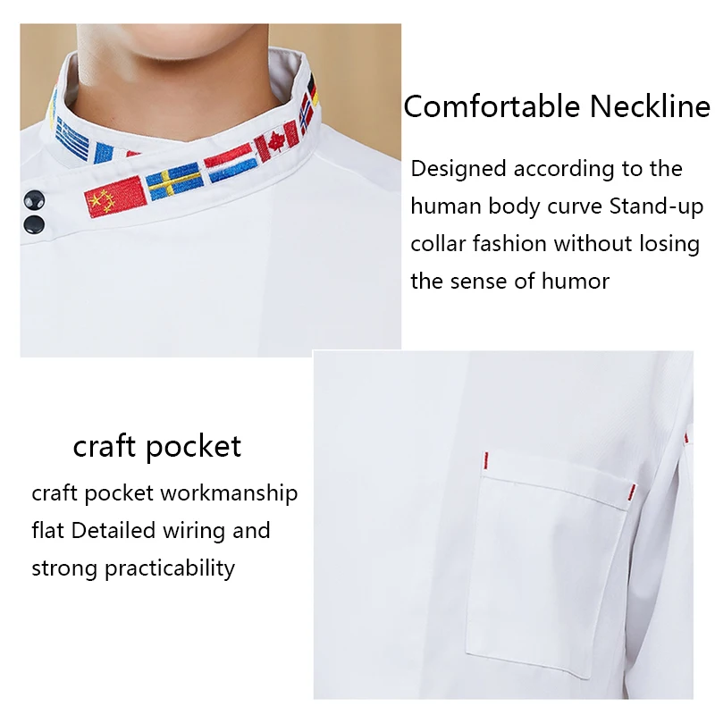 Lente Chef Uniform Restaurant Vrouwen Keuken Jas Hotel Mens Kok Kleding Bakkerij Cafe Ober En Barman Werk Shirt