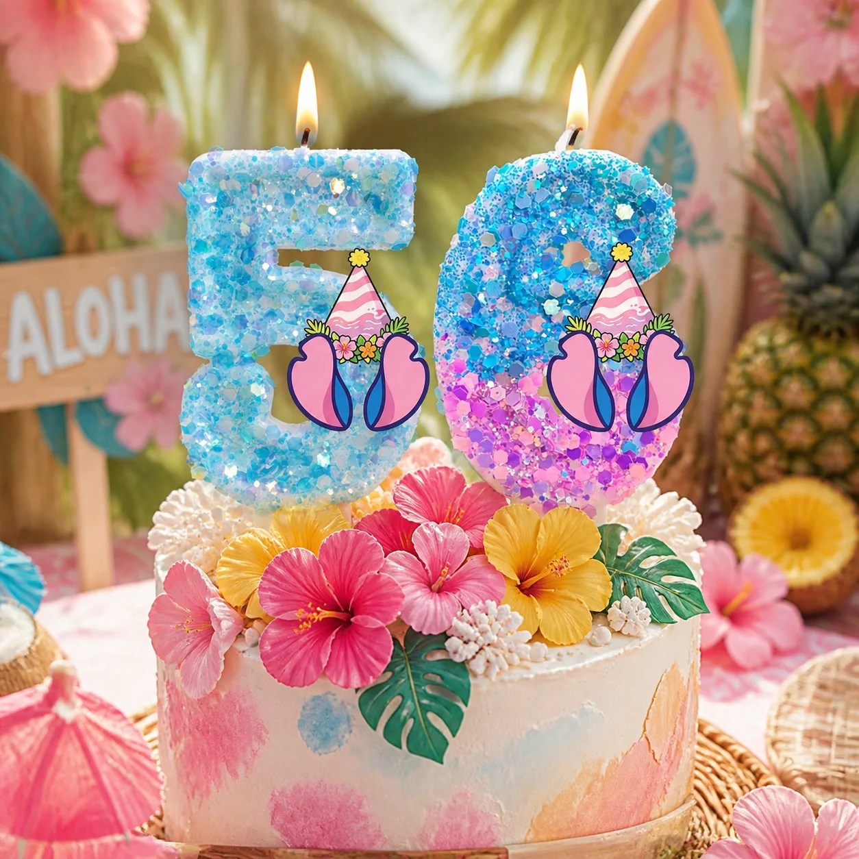 Stitches Character Birthday Candle Cake Decoration Candle For Themed Birthday Party Backdrop Table Ornament Celebration Supplies