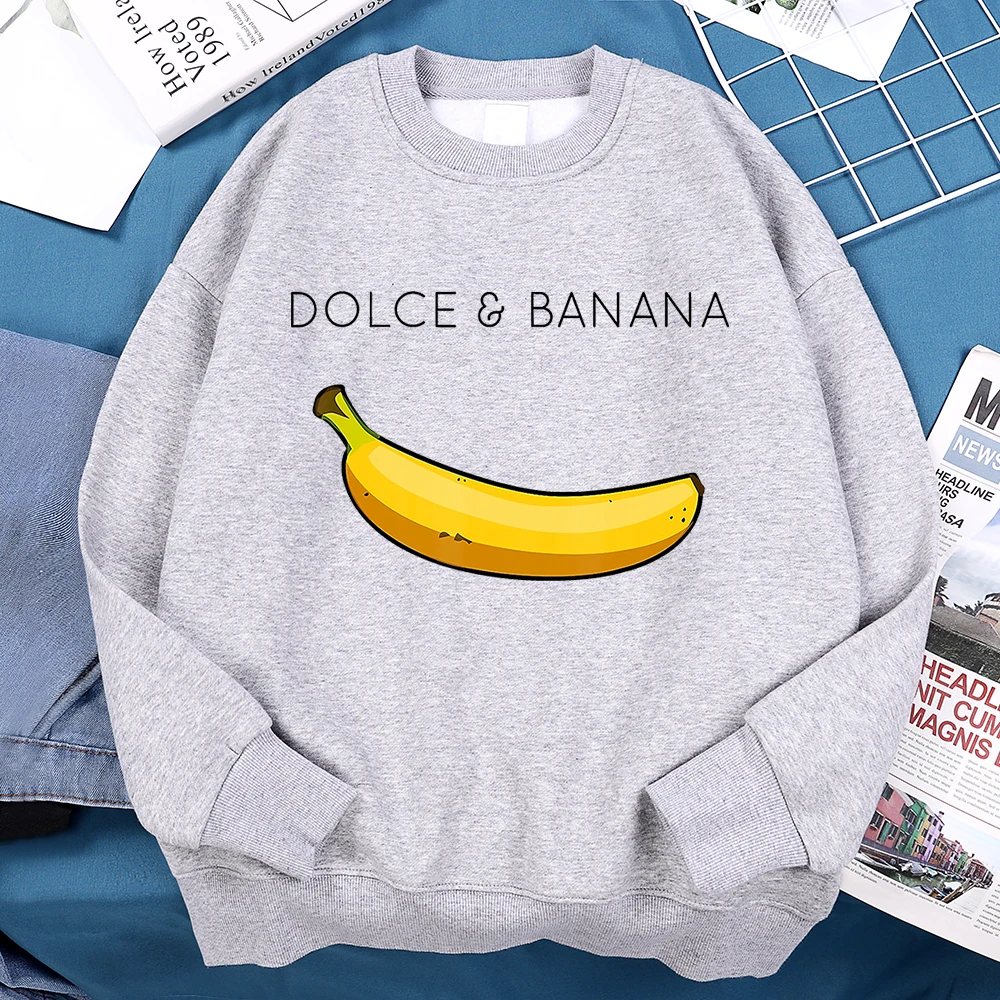 Interesting Yellow Banana Men Women Hoodies O-Neck Loose Sweatshirt Anime Autumn Comfortable Clothing Cartoons Fleece Hoodies