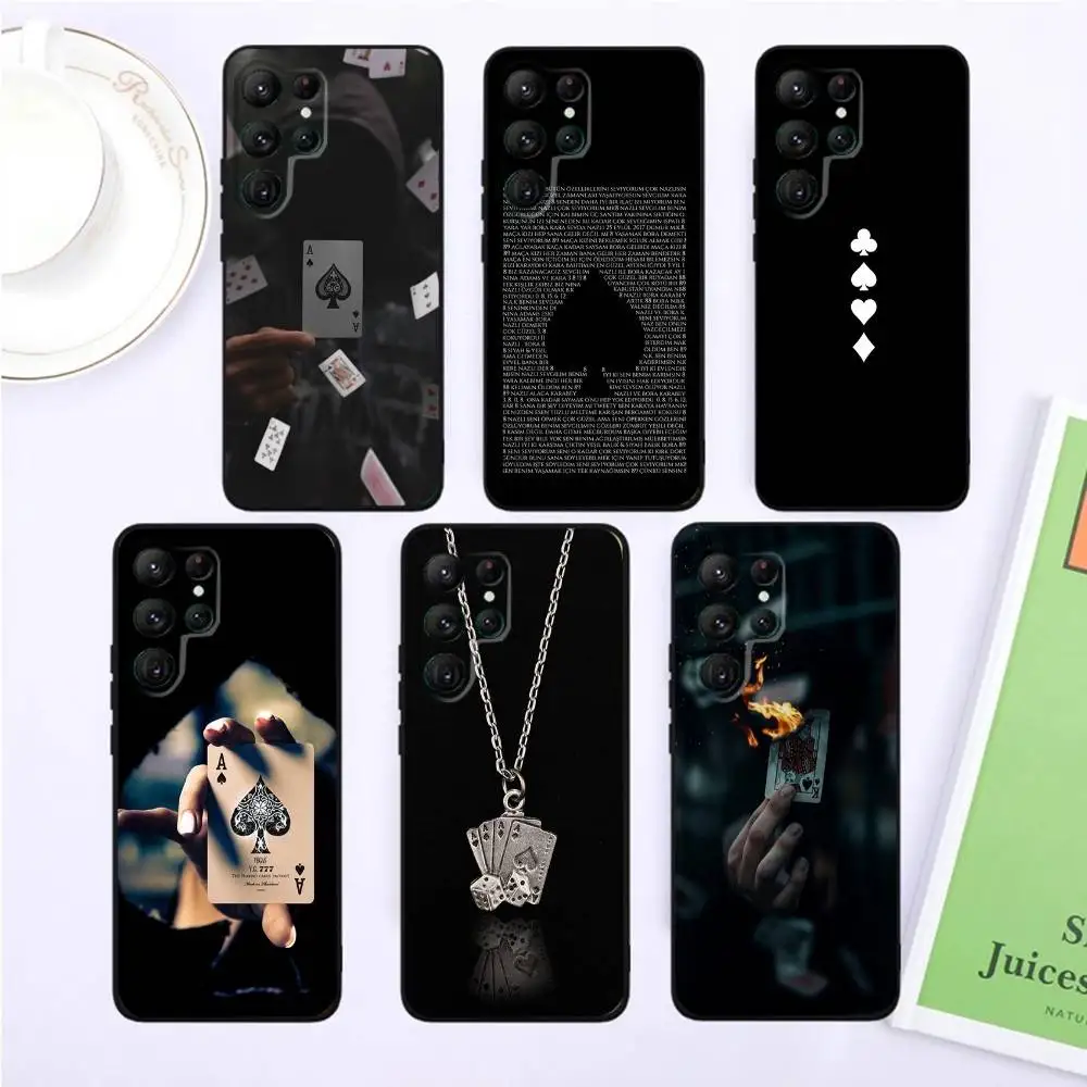 

Чехол для телефона Ace Family Poker для Samsung S25, S24, S23,22,21, Ultra,Pro,S10,S30Plus,20lite Black Cover