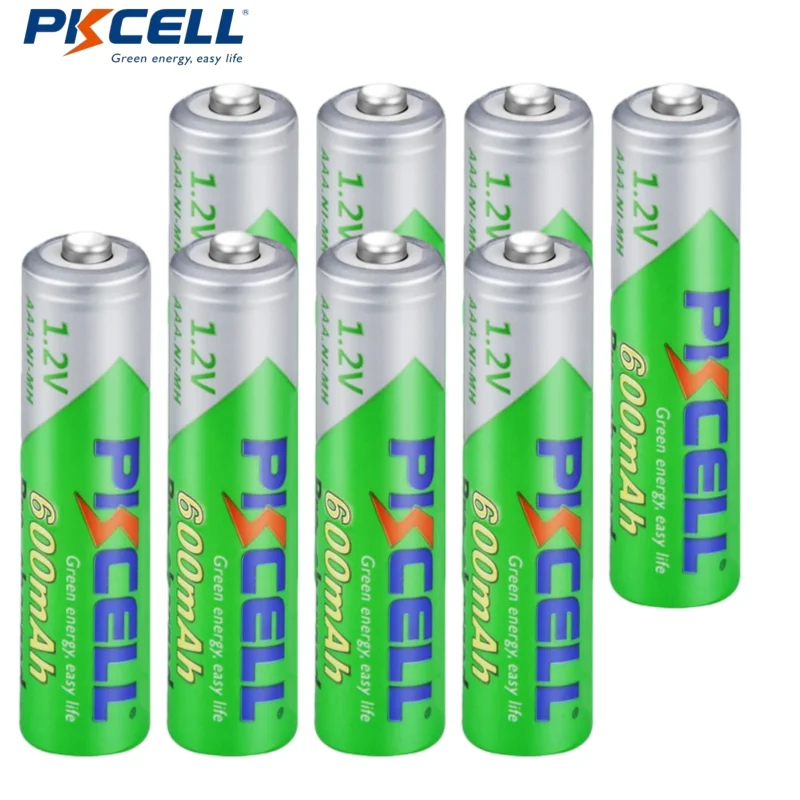 PKCELL 4/8/12/16/20PC 1.2V AAA Battery Low Self Discharge Recharge Pilas Batteries RTU 600mah Rechargeable Cell For Flashlight