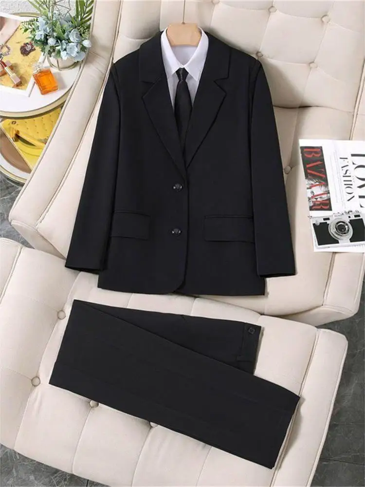 Ele Bla Anzug Jaet für Frauen Professionelles Interview Frühling Herbst Student Defense Arbeitskleidung ort Sle Long Sve