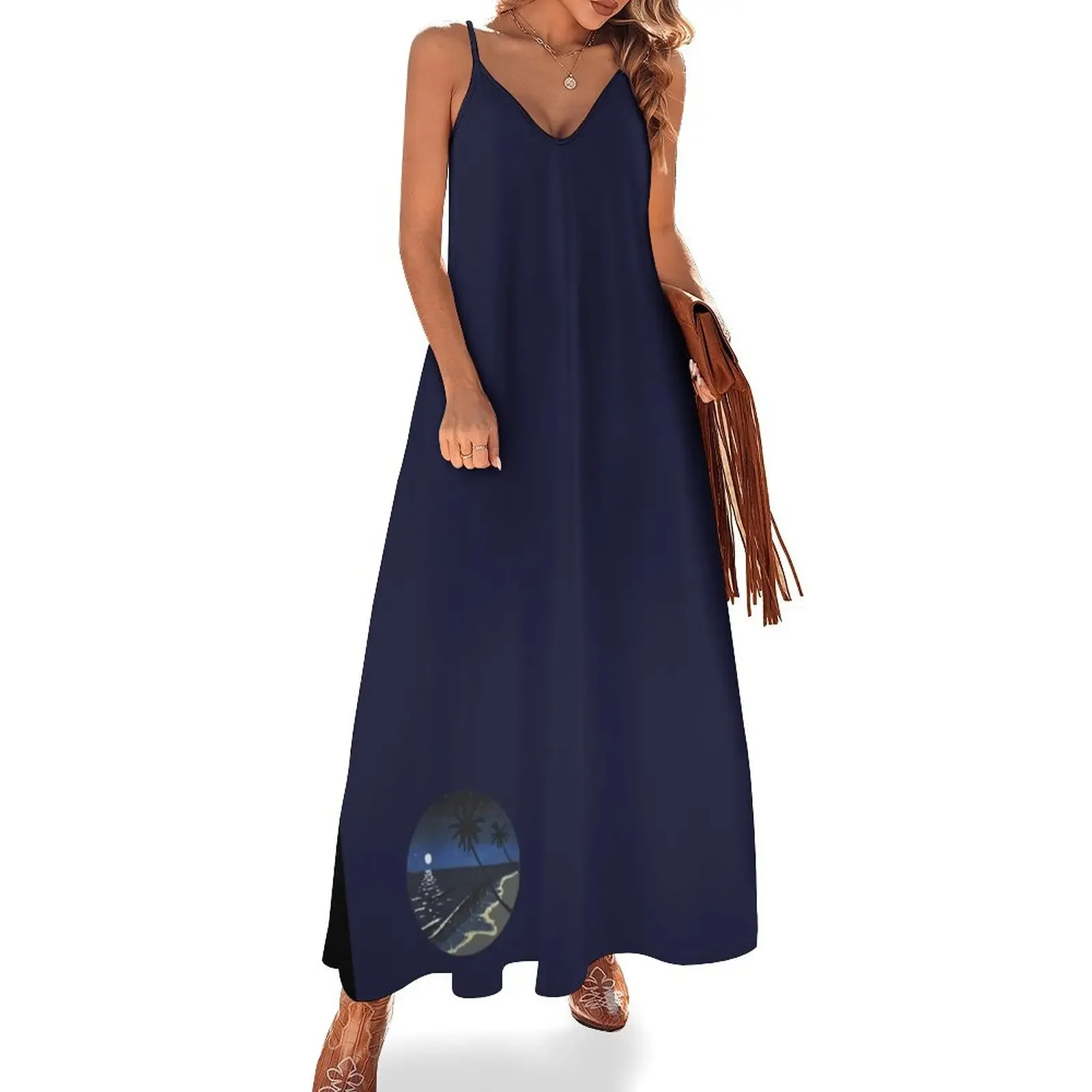 

Bioluminescent Moonlit Beach Sleeveless Dress dresses for womens Long dress woman summer dress daily
