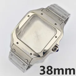 38mm NH35 Case NH36 Case Square Stainless Steel Case Sapphire Glass Waterproof Case Suitable For NH35/NH36 Movement