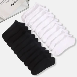 20 Pairs Women Black White Short Socks Slim Ankle Summer Socks Minimalist Style Comfortable And Breathable Casual Short Socks