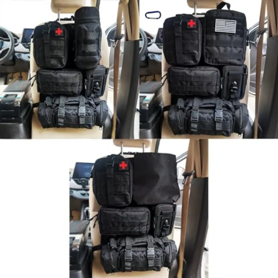 

Tactical Seat back organizer Truck organizer With Detachable Pouches Universal For Car Truck Ford Jeep Military-Grade Heavier P
