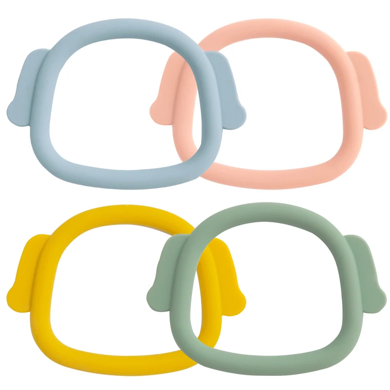 1PCS New BPA Free Silicone Baby Teether Toys Food Grade Pacifier Tooth Molar Cartoon Animal Shape Teething Ring Baby Toy