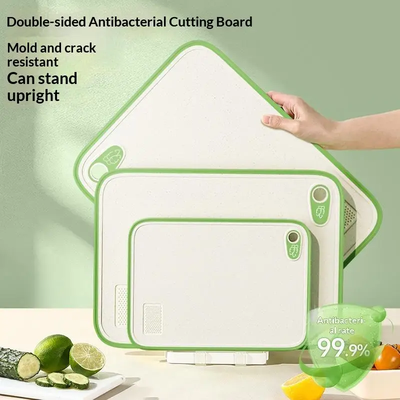 Double-Sided Antibacterial Cutting Board Anti-mildew Anti-slip Plastic Multi-functional Fruit Sticky Board Home Kitchen Tool