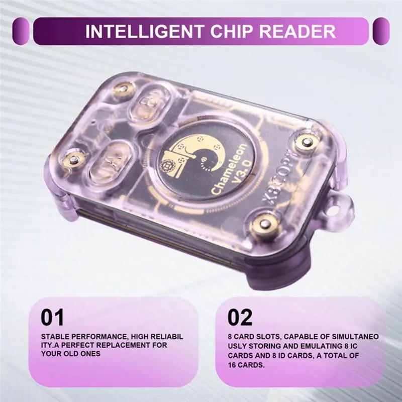 PHILE-Chameleon V3.0 Reader Writer RFID Smart Chip Reader Emulator ID IC 125K 13.56M Tag Copyer+ 3XUID Keychain Card
