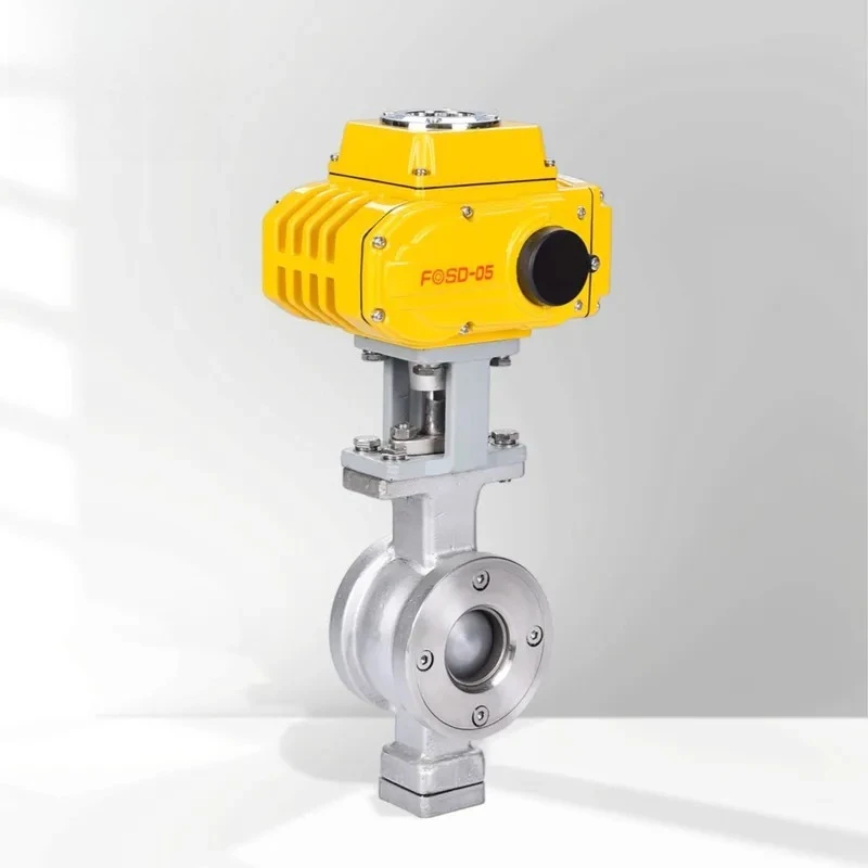 Factory Supply Stainless Steel Wafer V-Type Motorized Ball Valve High Pressure Anti-leakage Switch Regulating Valve For Pipeline