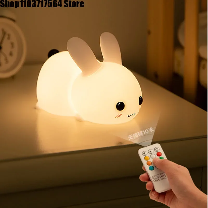 USB recarregável Night Light para meninos, Silicone Piggy Pat Lamp, Acompanhando a indução do sono, Bedside Lamp, Presente