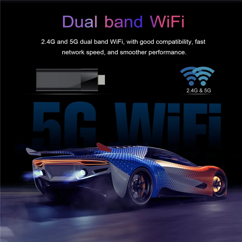 ABMF-Q6 Mini TV Stick Android 10 1GB + 8GB 2,4G + 5G Wifi + BT4.0 H313 Quad Core A53 Smart TV Box Android TV Stick PK DQ03 duradero