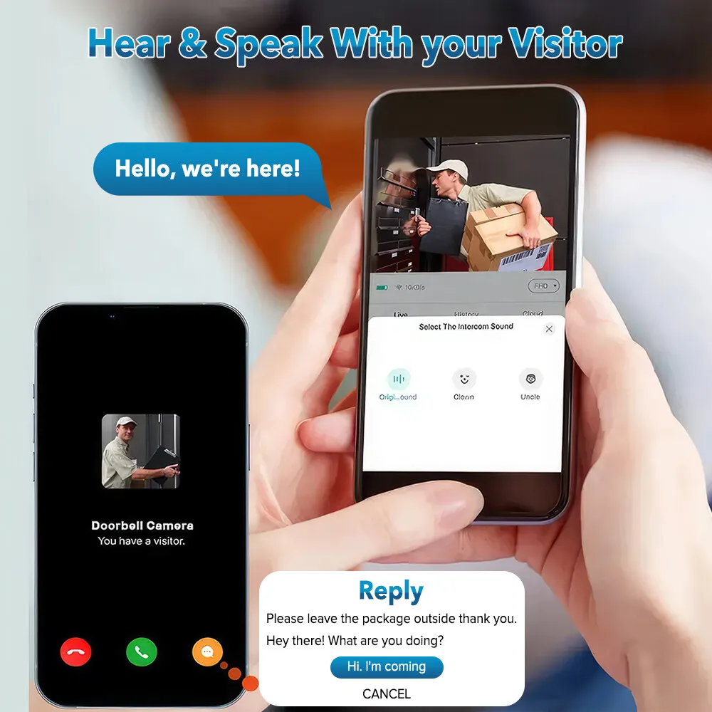 Tuya Doorbell with Camera Wireless Bundle Doorbell Smart Home Wifi Outdoor Waterproof Cam Security Audio Intercom Night Vision