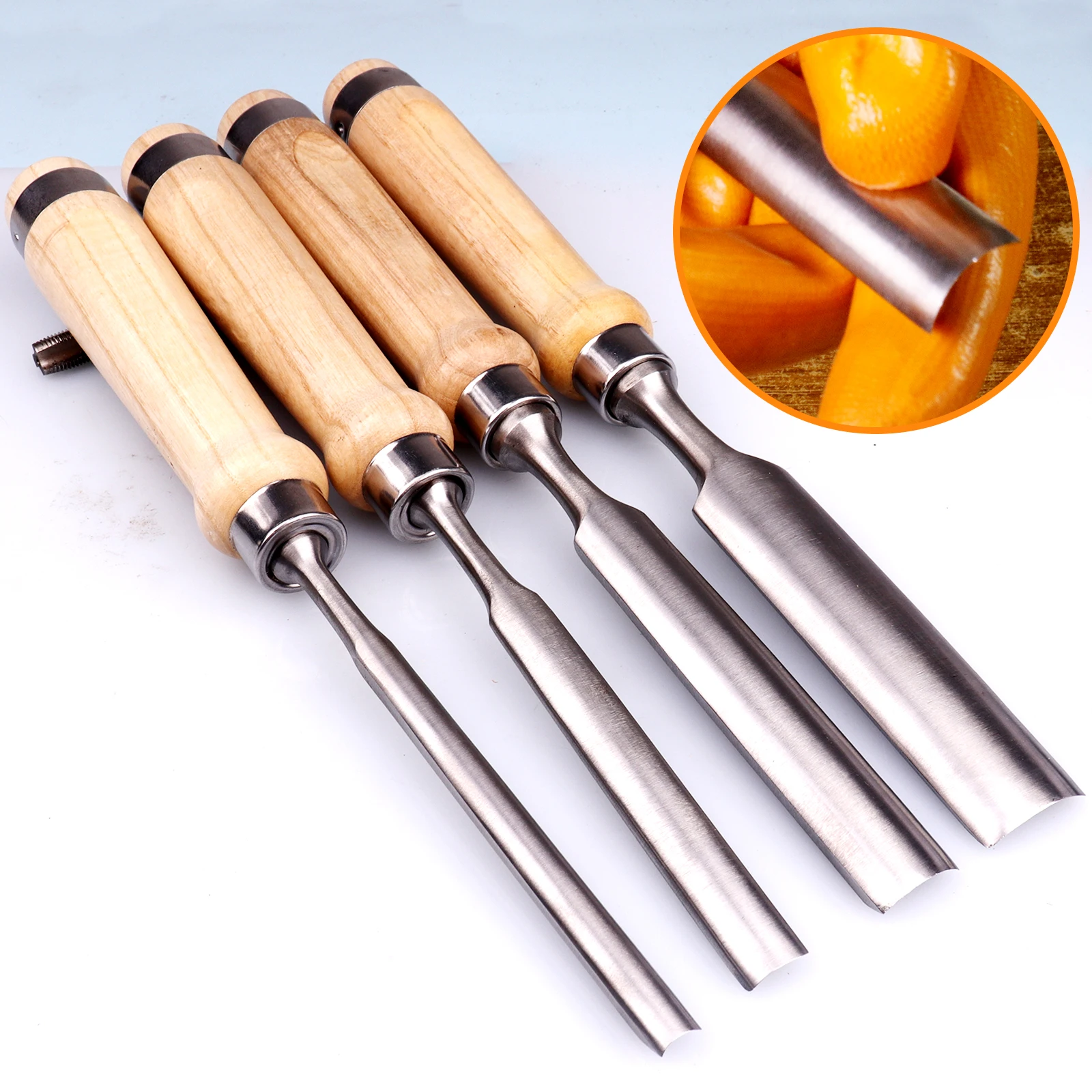 

Semi-circular Wood Chisel Chrome Vanadium Steel Woodworking Chisel 8mm 12mm 18mm 25mm for DIY,Craftsman,Beginners Hobbyists