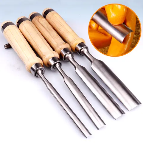 Semi-circular Wood Chisel Chrome Vanadium Steel Woodworking Chisel 8mm 12mm 18mm 25mm for DIY,Craftsman,Beginners Hobbyists