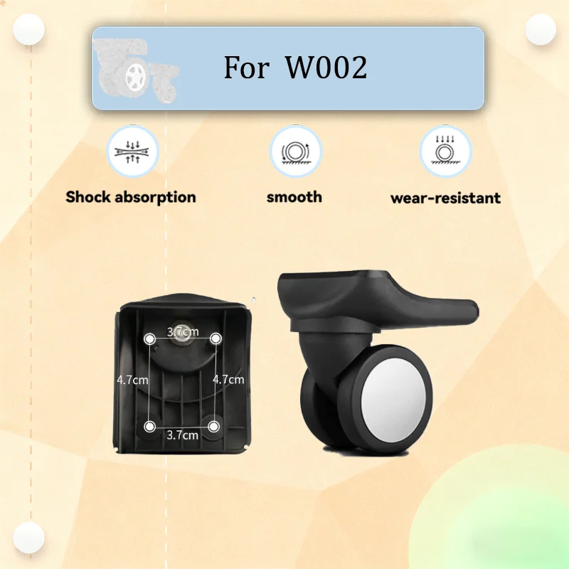 

Для W002 сверхмощные колеса для чемодана, сменный комплект, гладкие вращающиеся поворотные ролики, простая установка, аксессуары для багажа