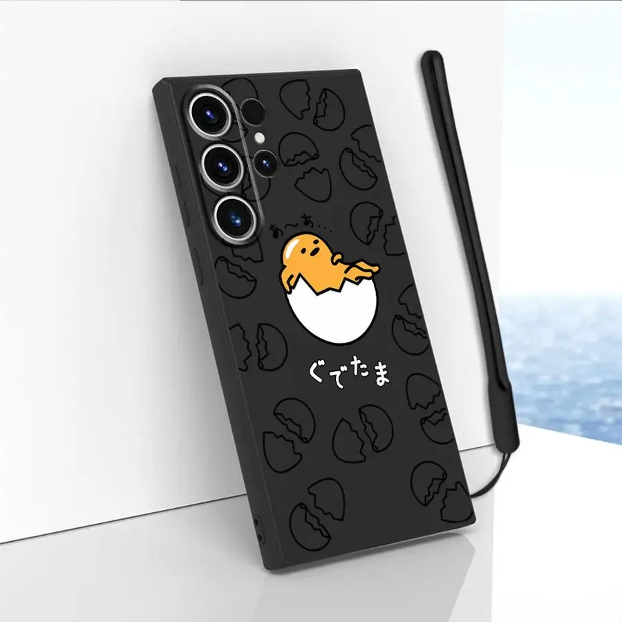 Phone Case for Samsung Galaxy S21 S22 Ultra S25 S23 S24 S20 FE S25 Plus Note 20 Ultra Soft TPU Cute Gudetama