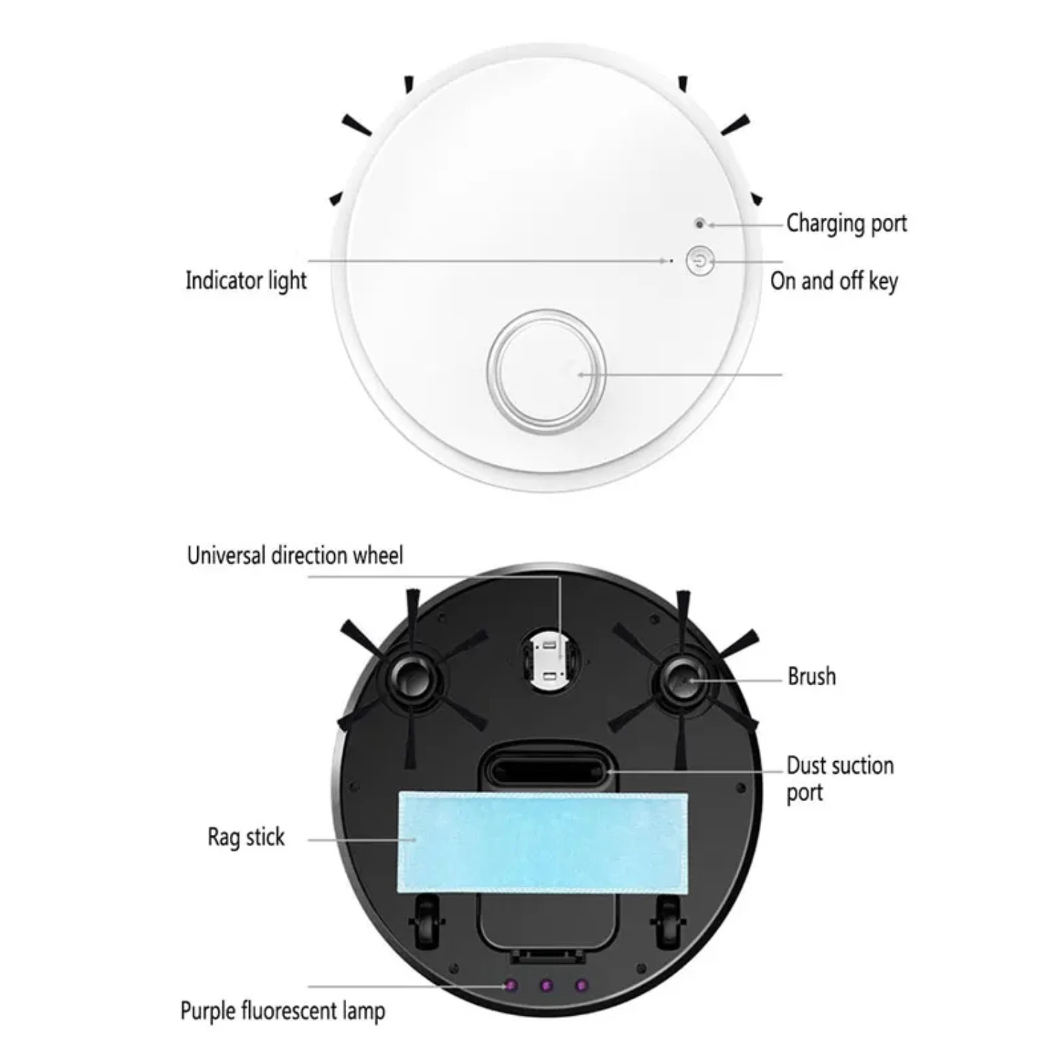 2023 Modern Ultra-thin Automatic Smart Wireless 3-in-1 Robot Vacuum Cleaner - Efficient Wet And Dry Sweeping Mopping Cleaning Ma
