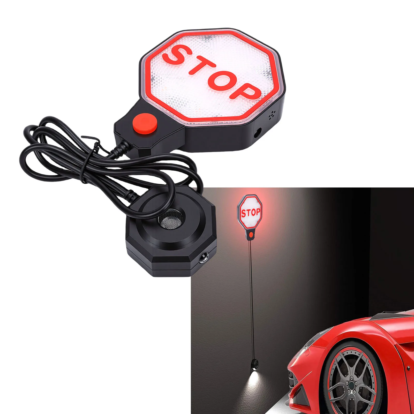Adjustable Garage Parking Aid Measure Distance 6in to 6 Ft with Red Yellow Green LED Display for Car SUV Pickup