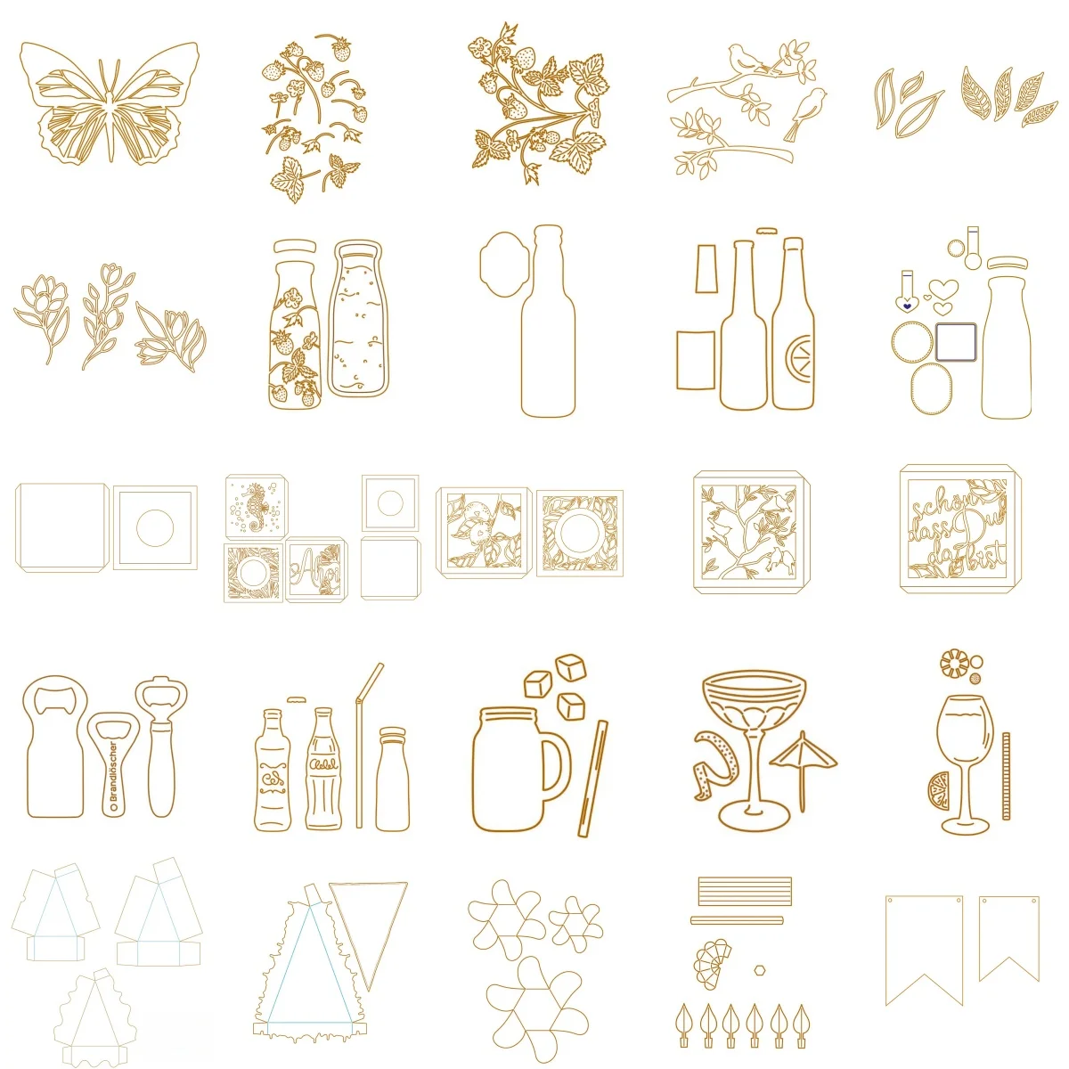 Ocean Wind Light Box Weinflasche mit Tassen Erdbeer-Metall-Stanzformen für DIY Scrapbooking Kartenherstellung Schablonen Fotoalben