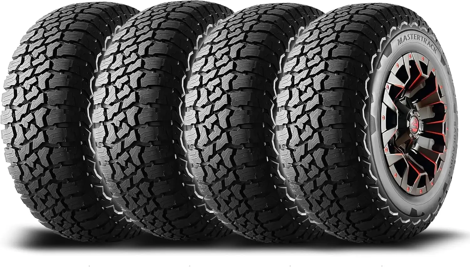 

Set of 4 (FOUR) Mastertrack BADLANDS AT All Terrain 275/60R20 115T SUV Tires + 3-Year Road Hazard Warranty Included - 275/60/20 (Tire Only)-UTQG
