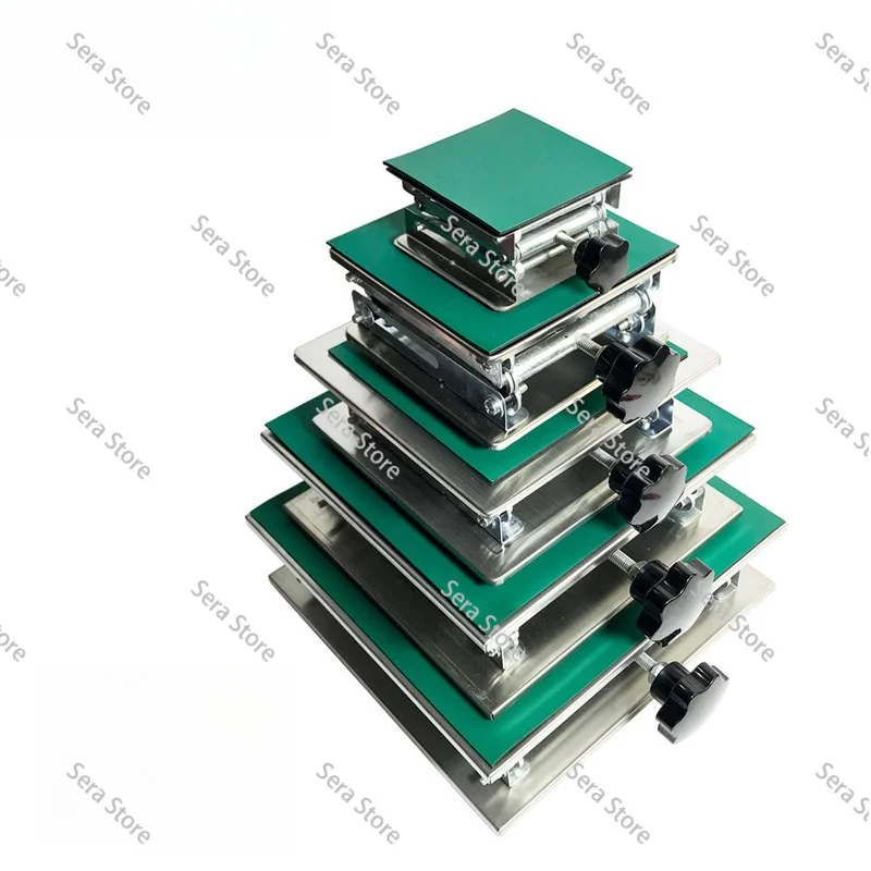 200x200MM Stainless Steel Lifting Table Laboratory Mini Manual Lifting Platform Woodworking Engraving 45-150MM Lifter