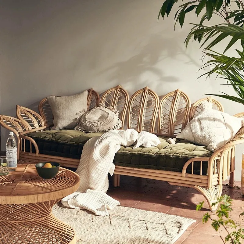 

Nordic true vine single rattan chair sofa household lazy chair flower Indonesian natural woven rattan B & B
