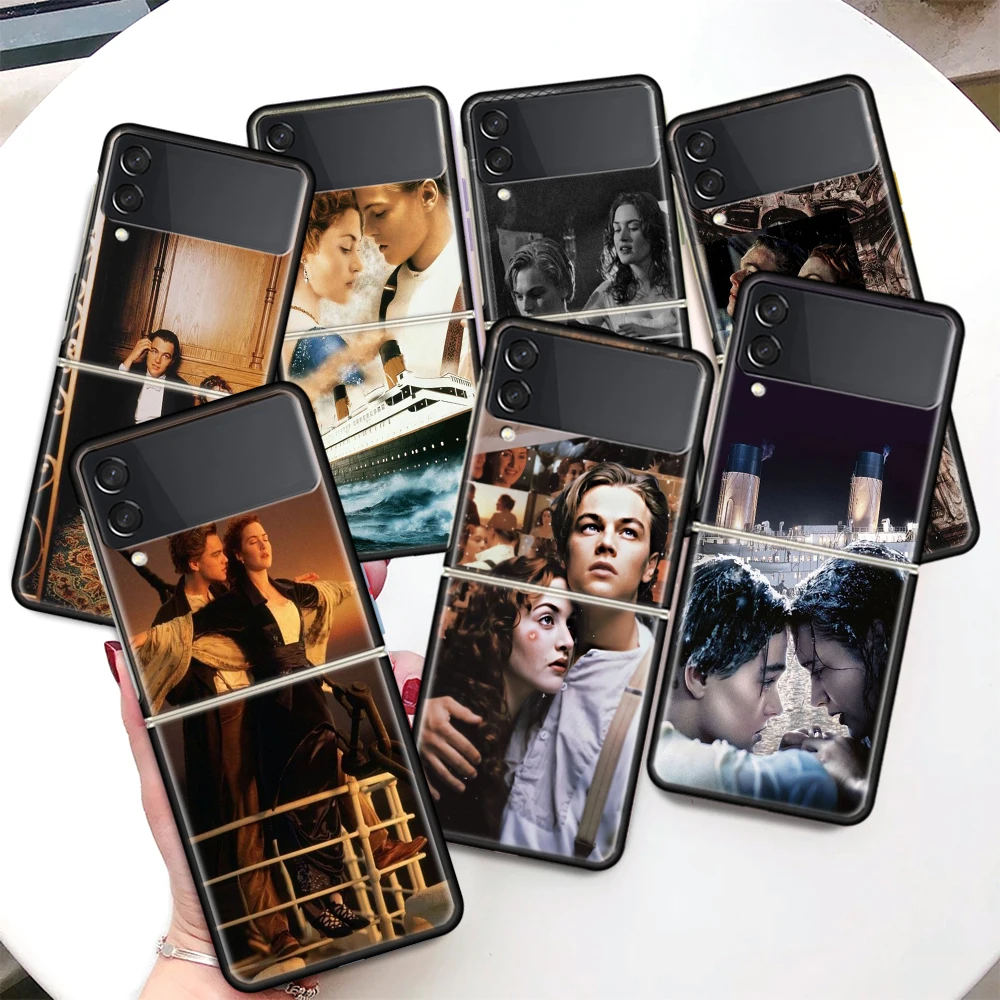 Titanic Movie Rose Jack Coque Phone Case For Samsung Galaxy Z Flip 6 5 4 3 5G Black Hard Cover ZFlip6 ZFlip5 ZFlip4 ZFlip3 Funda