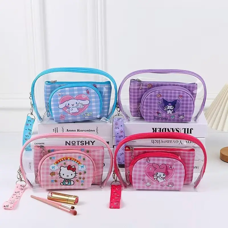 

Sanrio Cartoon Kuromi Cinnamoroll Hello Kitty My Melody Makeup Bag Portable Travel Cosmetics Japanese Style Harajuku Storage Bag