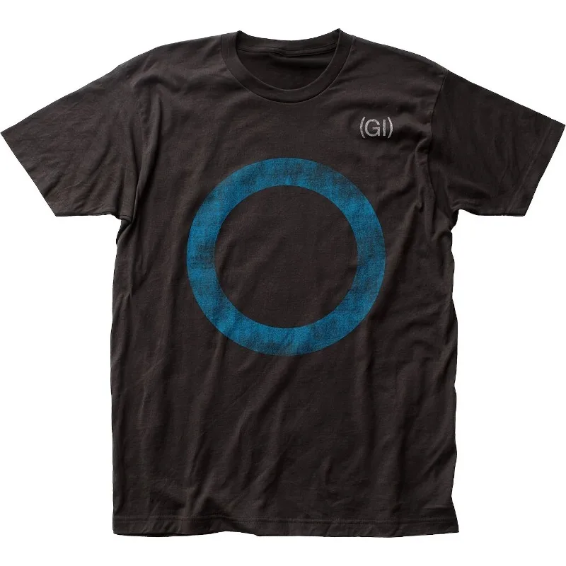 Men'S Graphic T-Shirt Featuring Rock And Roll Germs - Black Base with a Blue Circular Design, Short Sleeves, Crew Neck