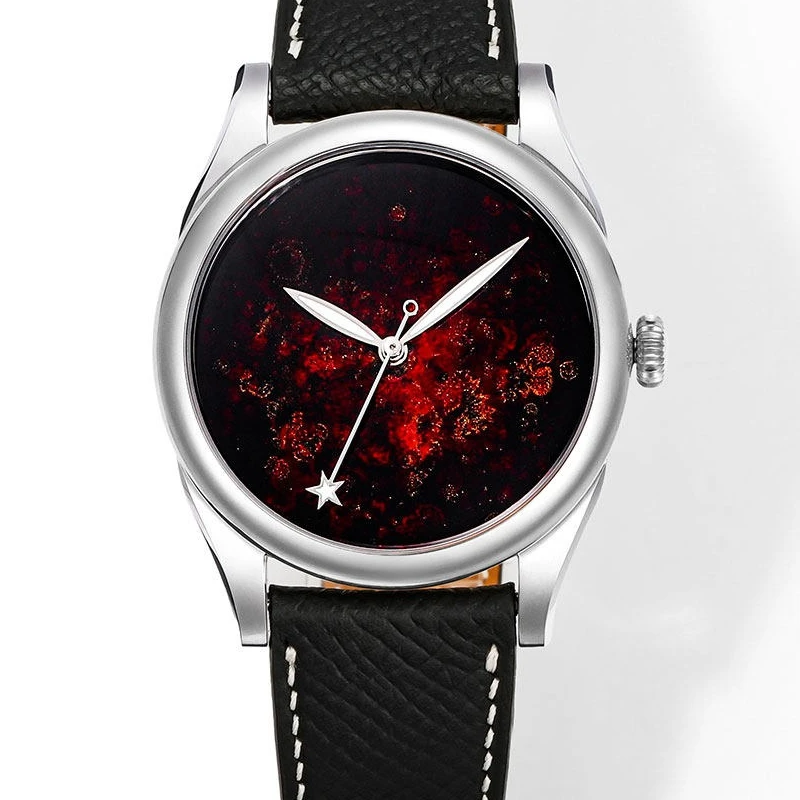 

Intangible Cultural Heritage Lacquer Luodian Starry Sky Dial Mechanical Watch 50m Waterproof Sapphire Crystal Men's Watch
