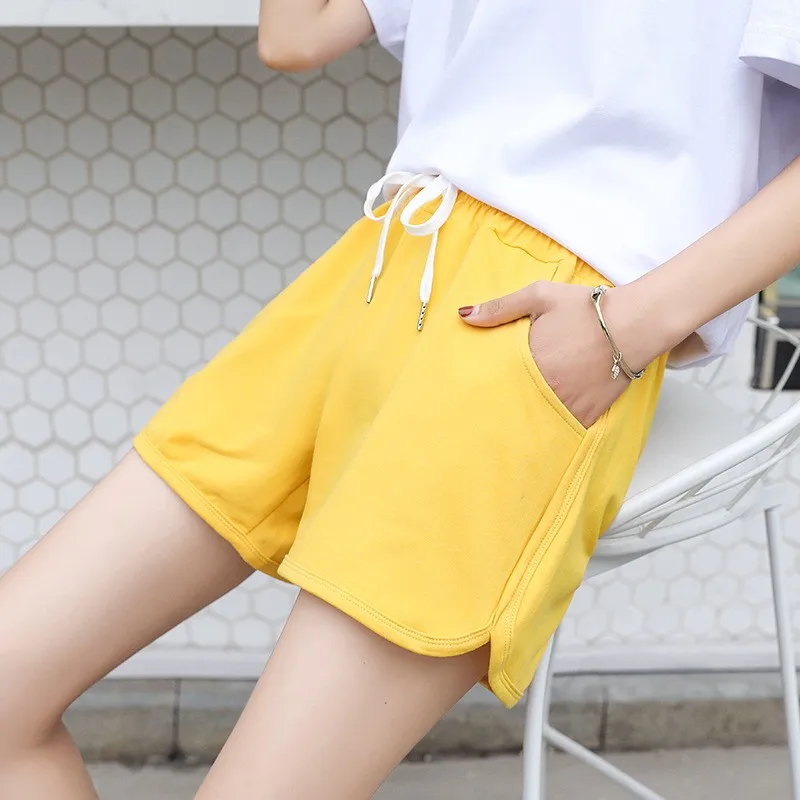 

Свободные женские спортивные шорты, повседневные брюки для бега, летние дышащие тонкие универсальные шорты из смеси хлопка и лайкры