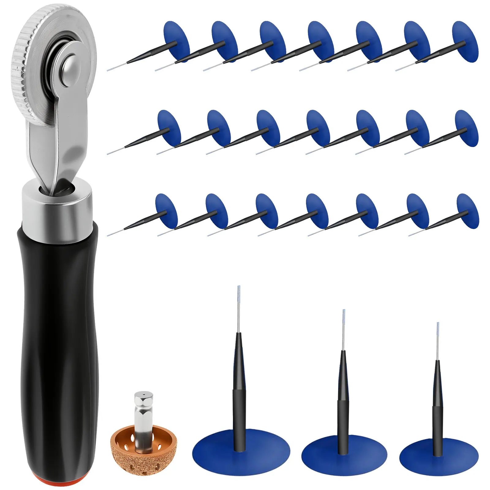 

Car Thickened Rubber Tire Patch Tool Kit with Tire Wheel Repair Grinding Head Buffing Wheel for Tractor Trailer Truck Bicycle